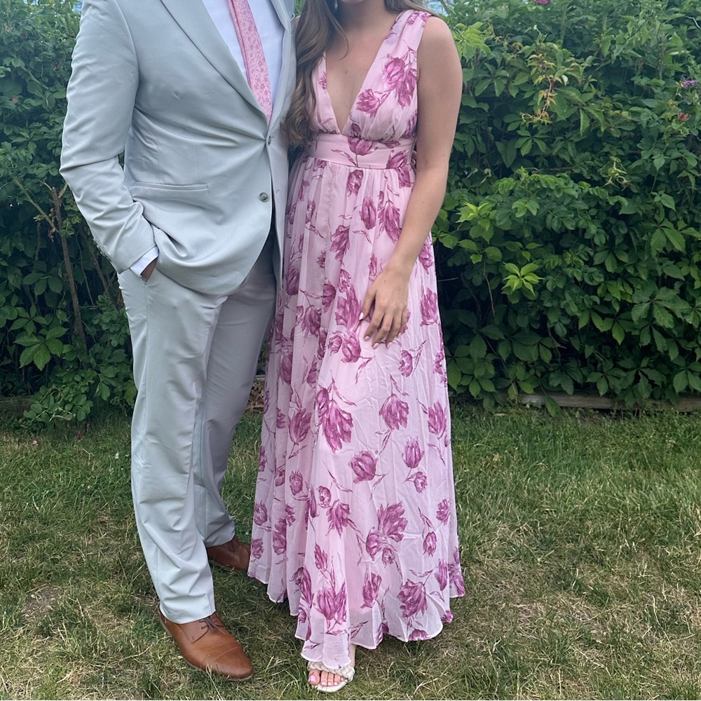 Lulus Size XS Pink Floral Maxi Dress